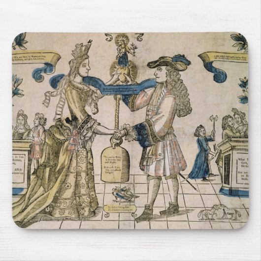 Die glückliche Heirat (Schablone farbiger Mousepad (Vorne)