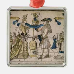 Die glückliche Heirat (Schablone farbiger Ornament Aus Metall