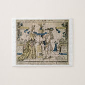 Die glückliche Heirat (Schablone farbiger Puzzle (Horizontal)