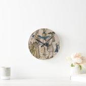 Die glückliche Heirat (Schablone farbiger Runde Wanduhr (Zuhause)