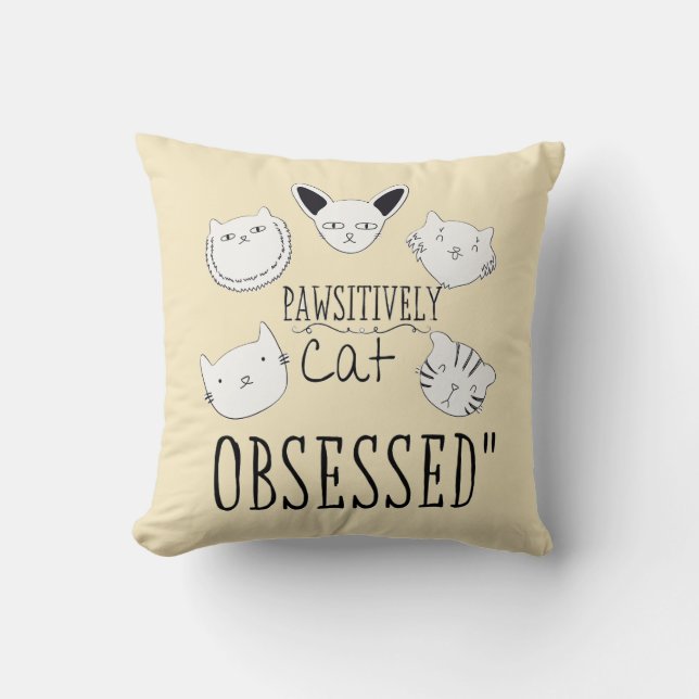 Die "glückliche Katze besessen" Kissen (Vorderseite)