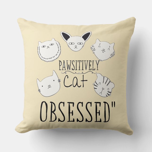 Die "glückliche Katze besessen" Kissen (Vorderseite)
