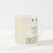 Die "glückliche Katze besessen" Mattglastasse (VorderseiteRechts)