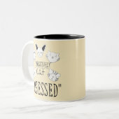 Die "glückliche Katze besessen" Zweifarbige Tasse (Vorderseite Links)