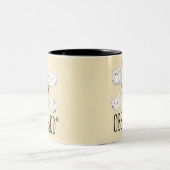 Die "glückliche Katze besessen" Zweifarbige Tasse (Mittel)
