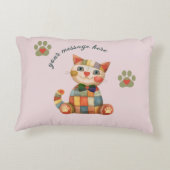 Die glückliche Katze - farbenfrohe Patchwork-Desig Dekokissen (Rückseite)