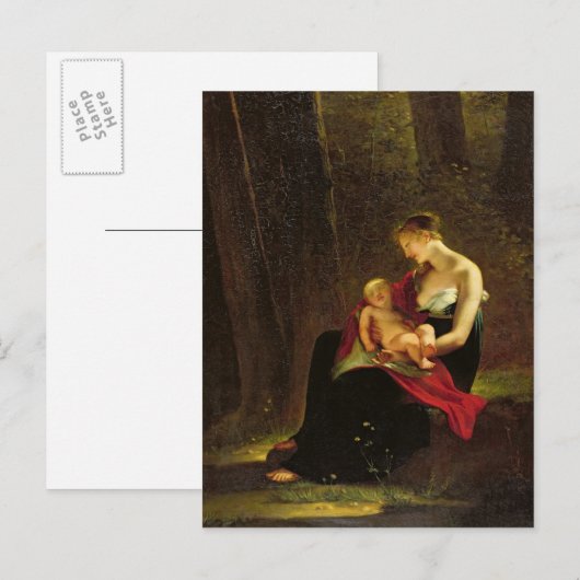 Die glückliche Mutter Postkarte (Vorne/Hinten)