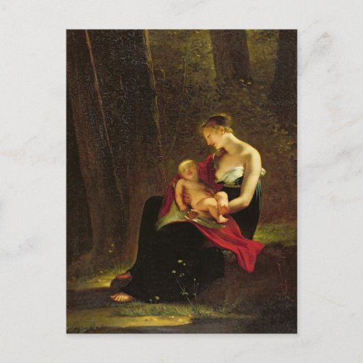 Die glückliche Mutter Postkarte (Vorderseite)