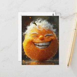 Die glückliche Orange Postkarte