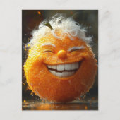 Die glückliche Orange Postkarte (Vorderseite)