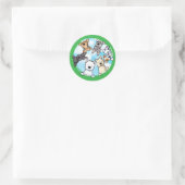 Die glückliche Seite Runder Aufkleber (Tasche)