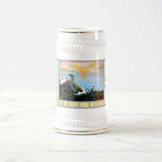 Die glückliche Stunde mit Bieren Bierglas (Mittel)