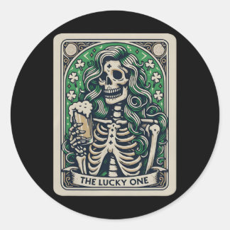 Die Glückliche Tarotkarte und die Irische Tarotkar Runder Aufkleber
