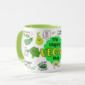 Die glückliche Vegane Tasse - Funny Vegane Tasse, (Vorderseite Links)