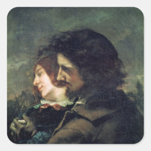 Die glücklichen Liebhaber, 1844 Quadratischer Aufkleber