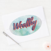 Die glücklichen Mantras: Glücklich gesund und reic Ovaler Aufkleber (Umschlag)