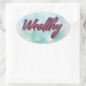 Die glücklichen Mantras: Glücklich gesund und reic Ovaler Aufkleber (Tasche)