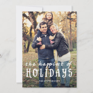 Die Glücklichsten Moderne Polka Dot Holiday Card Feiertagskarte