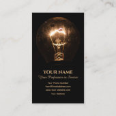 Die Glühbirne des Lichtes strahlt die Dunkelheit a Visitenkarte (Rückseite)