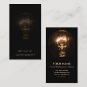 Die Glühbirne des Lichtes strahlt die Dunkelheit a Visitenkarte (Vorne/Hinten)