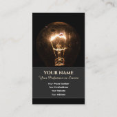 Die Glühbirne des Lichtes strahlt die Dunkelheit a Visitenkarte (Rückseite)