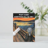 Die Glühbirne macht sich keine Sorgen Postkarte (Stehend Vorderseite)