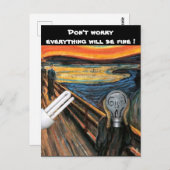 Die Glühbirne macht sich keine Sorgen Postkarte (Vorne/Hinten)