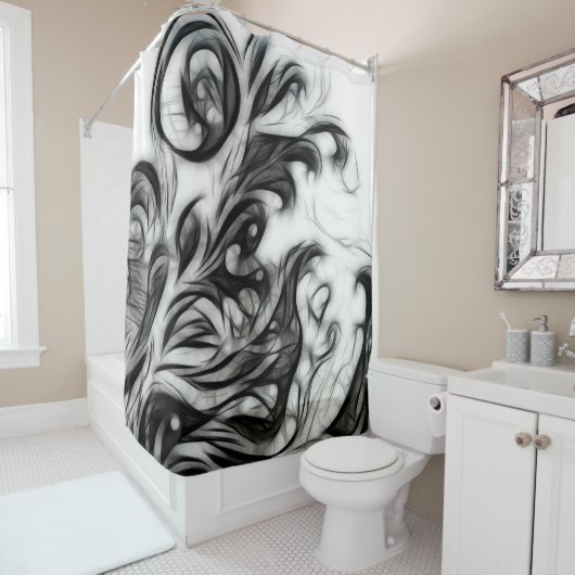 Die glühende Blüteninvertierung Duschvorhang (Beispiel)