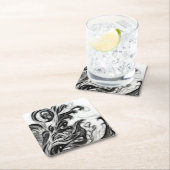 Die glühende Blüteninvertierung Rechteckiger Pappuntersetzer (Vor Ort)