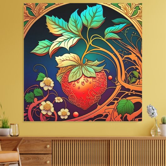 Die Gnade der Erdbeere Leinwanddruck (Insitu (Wohnzimmer))