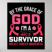 Die Gnade Gottes bin ich ein Brustkrebsüberlebende Poster (Vorne)