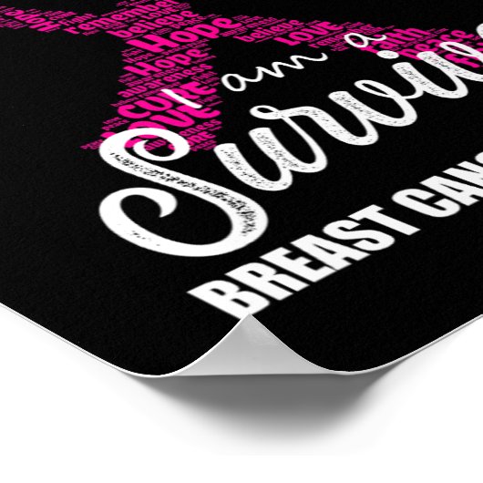 Die Gnade Gottes bin ich ein Brustkrebsüberlebende Poster (Ecke)