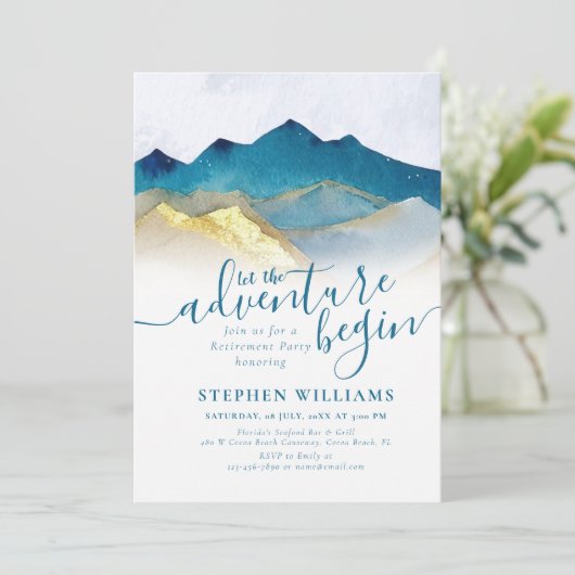 Die Goldberge Lasse das Abenteuer beginnt mit der  Einladung (Stehend Vorderseite)