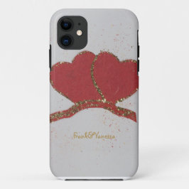 Die Goldbrille des roten Herzens personalisieren V Case-Mate iPhone Hülle