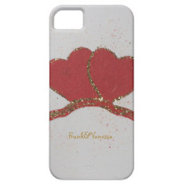 Die Goldbrille des roten Herzens personalisieren V Case-Mate iPhone Hülle