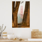 Die Golden Gate Bridge | Bäume aus Übersichtsansic Poster (Küche)