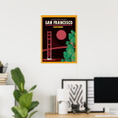 Die Golden Gate Bridge bei Nacht Poster (Heimbüro)