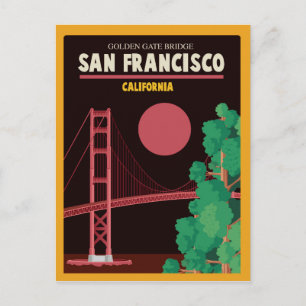 Die Golden Gate Bridge bei Nacht Postkarte