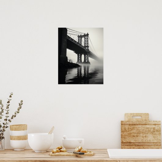 Die Golden Gate Bridge in atemberaubend Schwarz-We Poster (Küche)