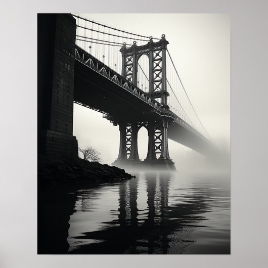 Die Golden Gate Bridge in atemberaubend Schwarz-We Poster (Vorne)