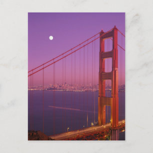 Die Golden Gate Bridge kurz nach Sonnenuntergang, Postkarte