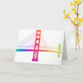 Die Golden Gate Bridge | Rainbow Style Karte (Gelbe Blume)