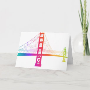 Die Golden Gate Bridge   Rainbow Style Karte
