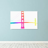 Die Golden Gate Bridge | Rainbow Style Leinwanddruck (Insitu (Holzboden))