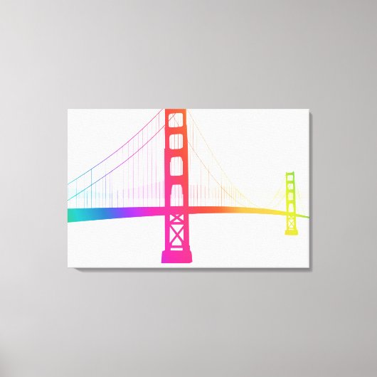 Die Golden Gate Bridge | Rainbow Style Leinwanddruck (Vorderseite)