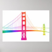 Die Golden Gate Bridge | Rainbow Style Poster (Vorne)