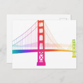 Die Golden Gate Bridge | Rainbow Style Postkarte (Vorne/Hinten)