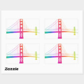 Die Golden Gate Bridge | Rainbow Style Rechteckiger Aufkleber (Blatt)