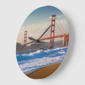 Die Golden Gate Bridge vom Baker Beach Große Wanduhr (Winkel)