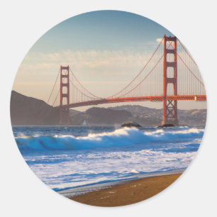 Die Golden Gate Bridge vom Baker Beach Runder Aufkleber